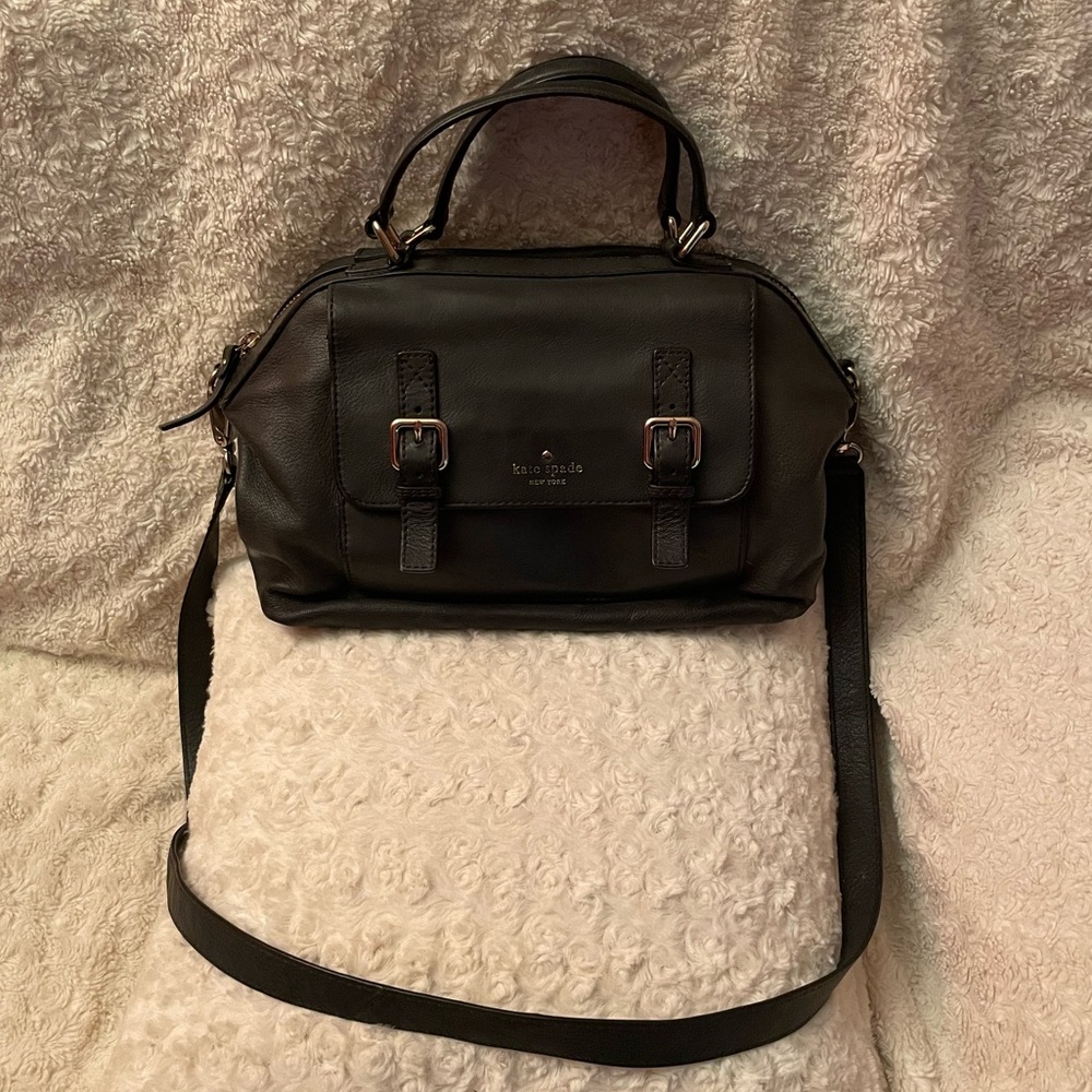 Kate Spade Cruiser Allen Street Raquelle Leather Satchel Crossbody in Charcoal